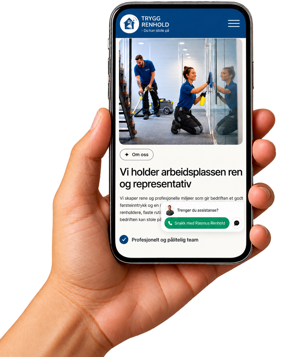 Nordrent nettside på mobil